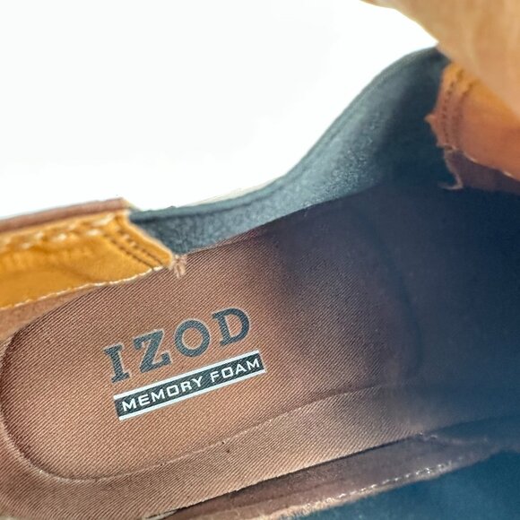 Izod Lucas Men Size 12M 1413016 Brown Leather Side Elastic Pull On Chelsea Boot - Picture 11 of 12